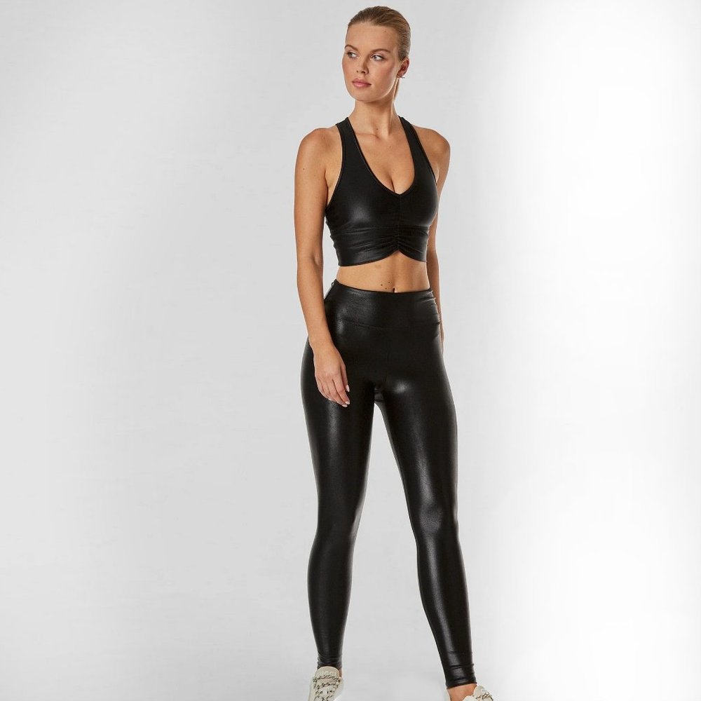 NWOT NOLI Liquid Black Gloss Leggings - Picture 5 of 12